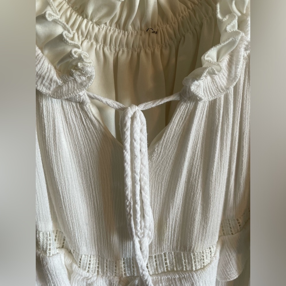 White Ruffle Bathing Suit Cover - Picture 3 of 9